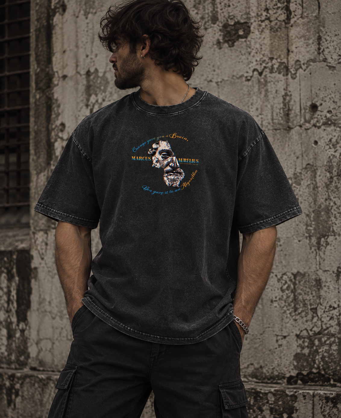 THE STOIC EMPEROR-VINTAGE FADE OVERSIZED TSHIRT