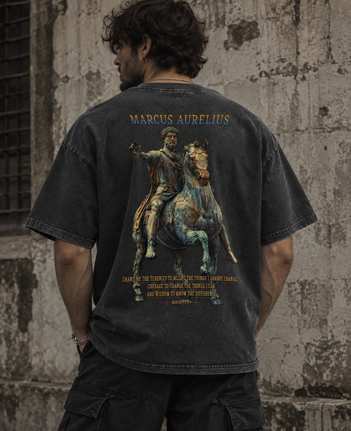 THE STOIC EMPEROR-VINTAGE FADE OVERSIZED TSHIRT