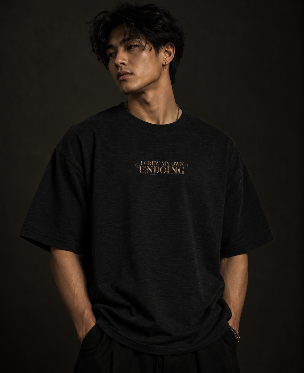 THE UNDOING — Graphite Boxy Slub Tee