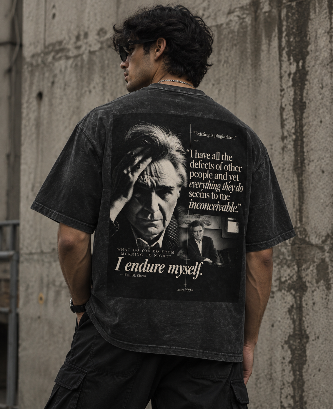 THE CIORAN STUDY TEE-Acidwash Oversized T-shirt
