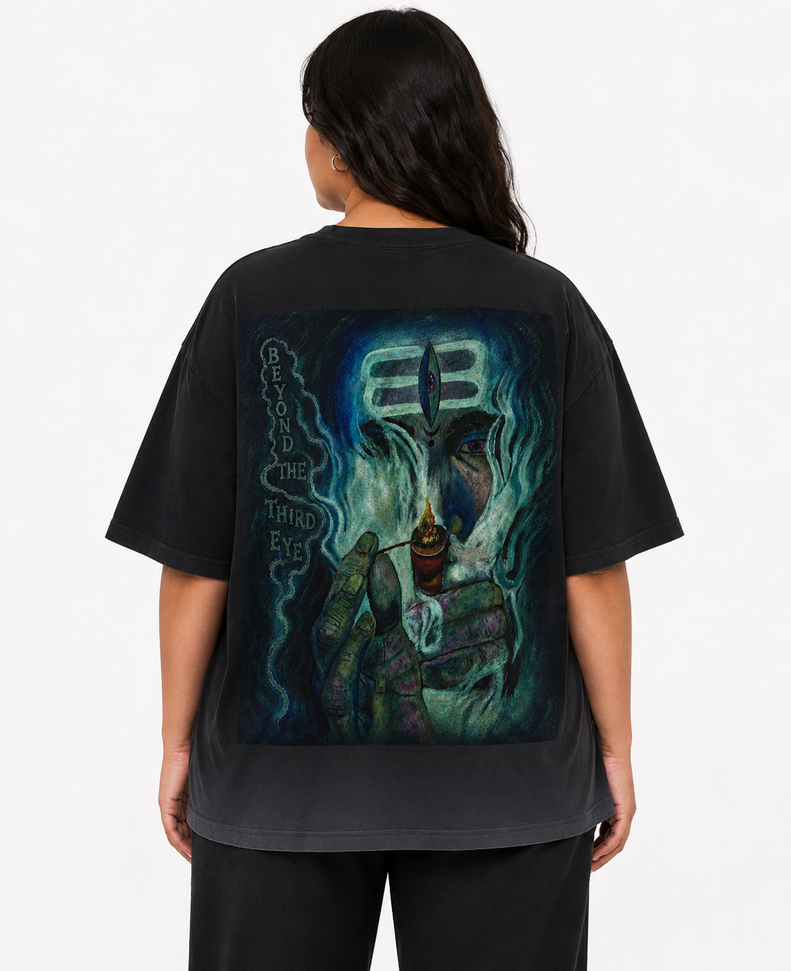 Beyond the Third Eye — Black-Gray Ombre Graphic Tee
