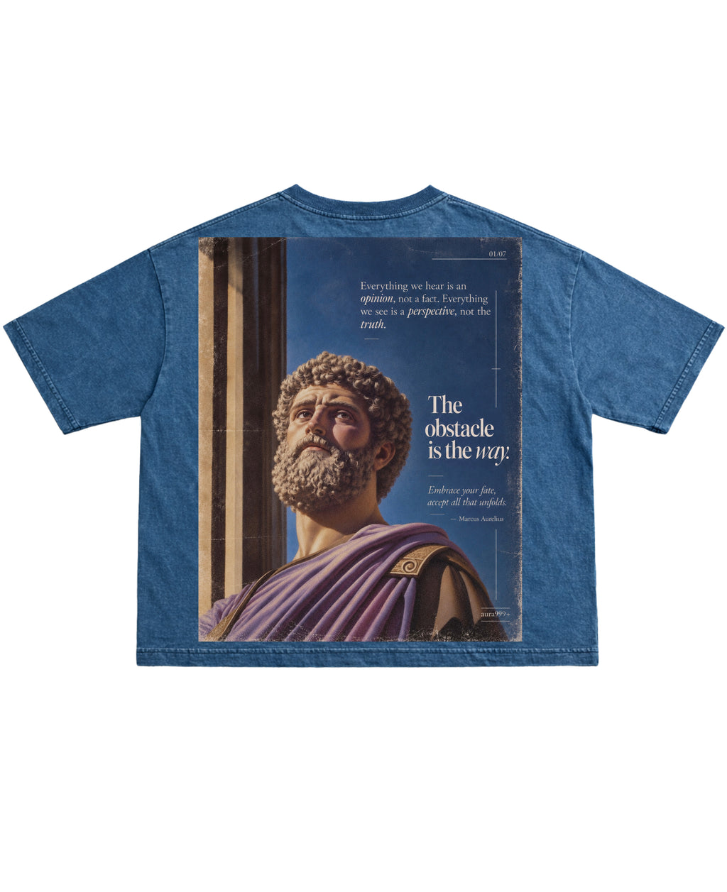 Denim Wash Boxy Fit T-shirt Back Design