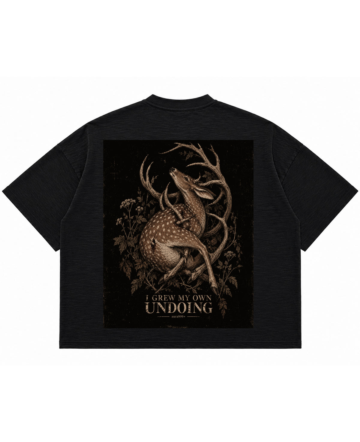 Graphite Boxy Slub tee Back Design