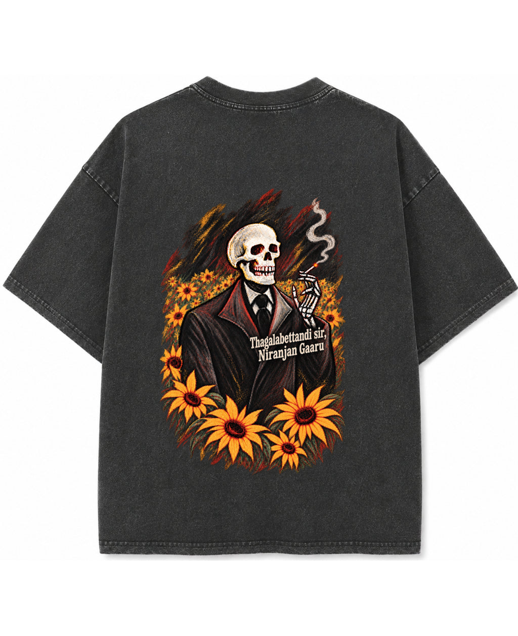 Vintage Fade Wash Oversized T-shirt Back Design