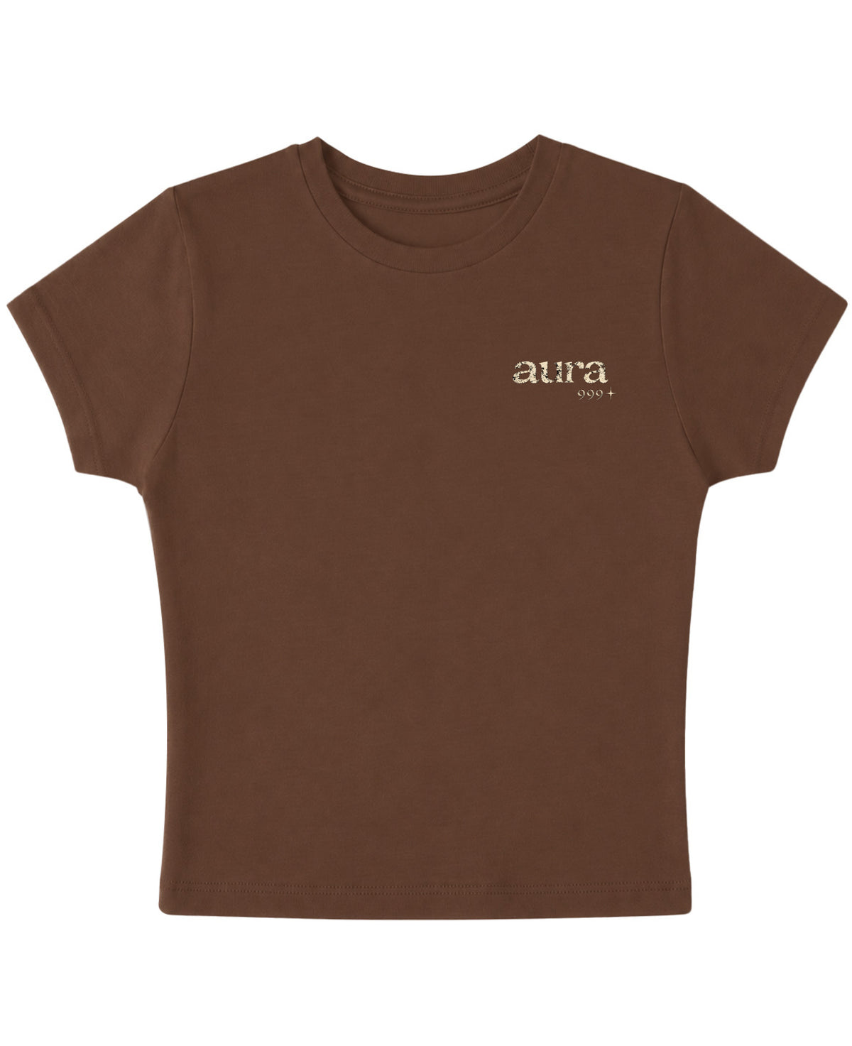Mousse Brown Baby Tee Front Design